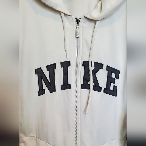 Nike Vintage Mens White Red & Black Zip-Up Hooded Track Jacket Hoodie Size XL - Picture 3 of 8